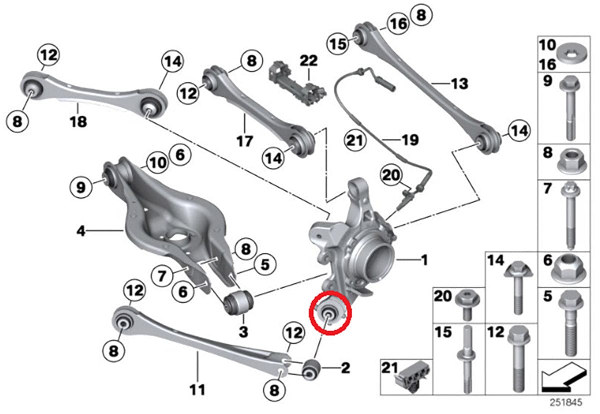 SPL Parts Rear Spherical Knuckle Bushing Kit - 2014-2016 BMW 435i xDrive (F32/F33) SPL RKB F3X