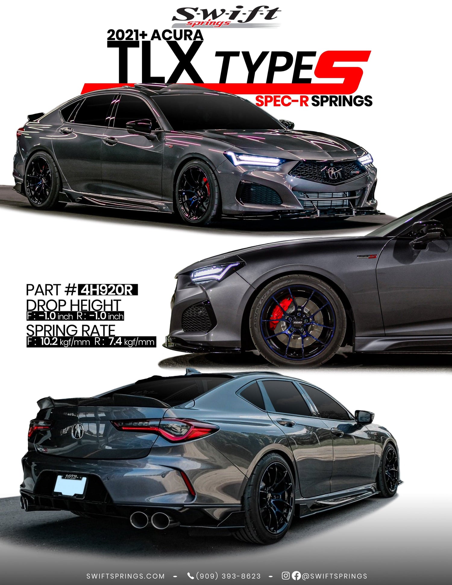 Swift Spec-R Lowering Springs - 2021+ Acura TLX Type S 4H920R